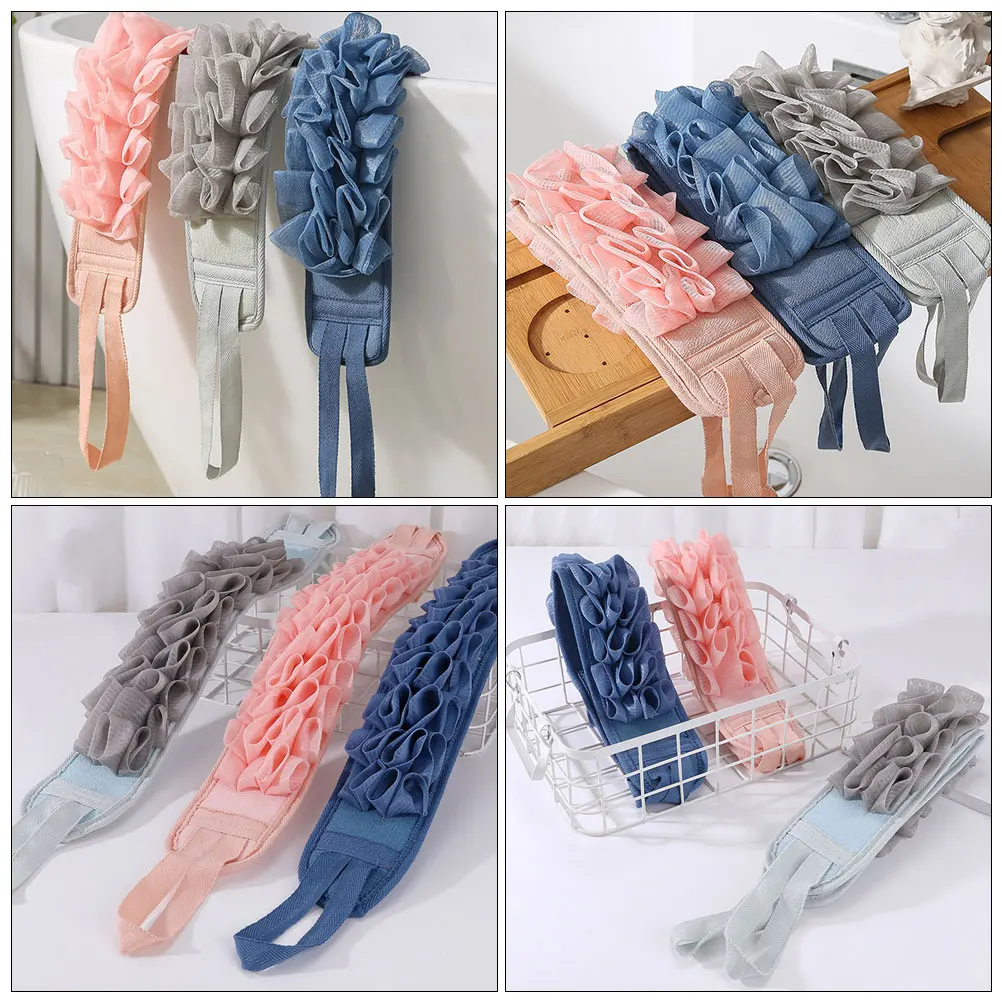 

3 Pcs Rub The Back and Exfoliating Scrubber for Shower Bath Ball/Bath Wipe/Bath Flower