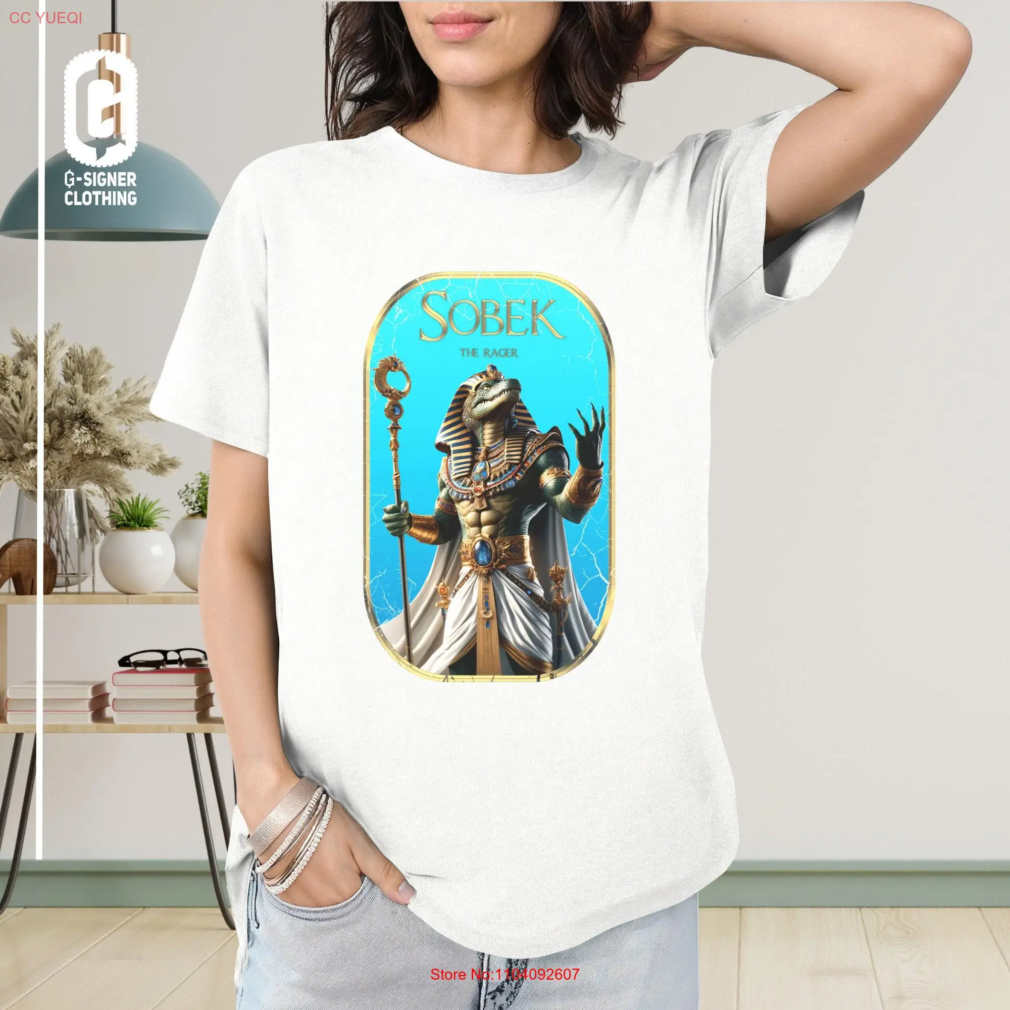 Egyptian Mythology Idea T Shirt Sobek Ancient Deity Classic Historic Theme Crocodile Nile God Design Crewneck