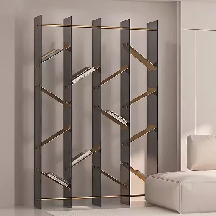 Acrylic Bookshelf Living Room Furniture Magazine Rack Commercial Hotel Stainless Steel Decorative Rack