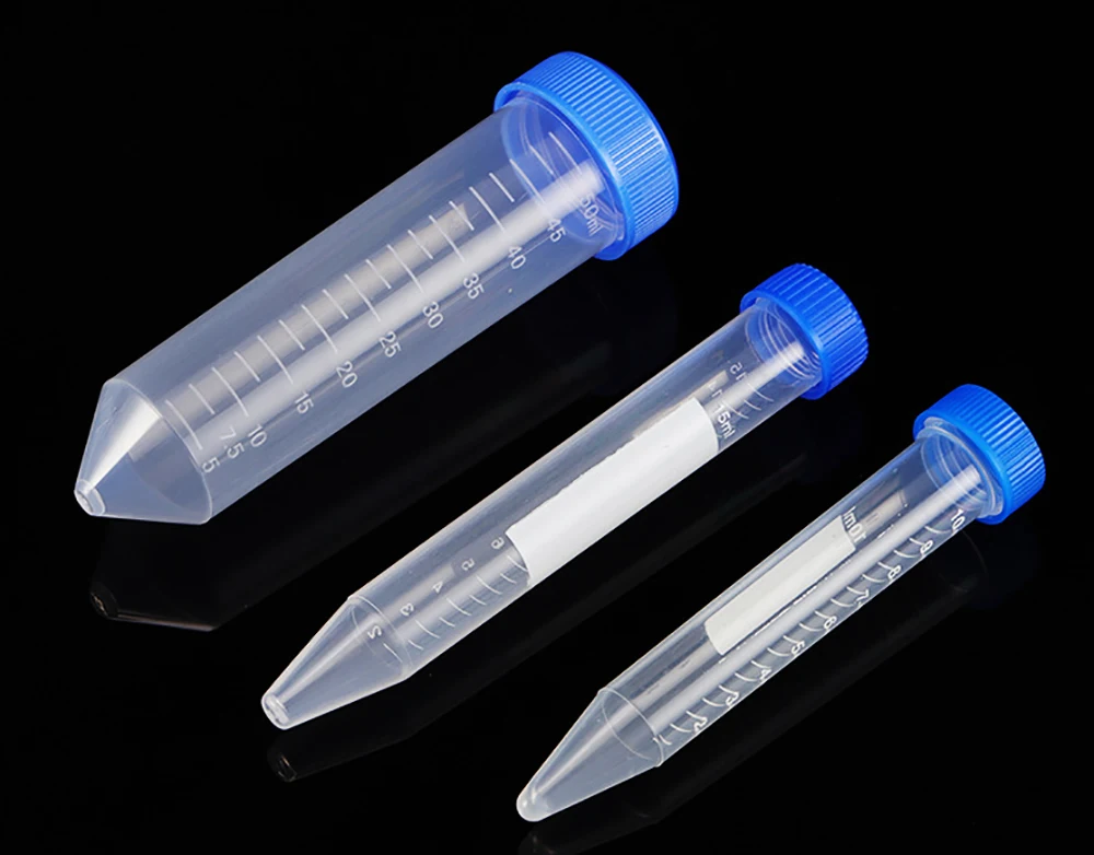 10Pcs 10/15/50ml Centrifugal Tube Centrifuge Test Tube Screw Cap Cone Bottom Sample Vial Laboratory Container