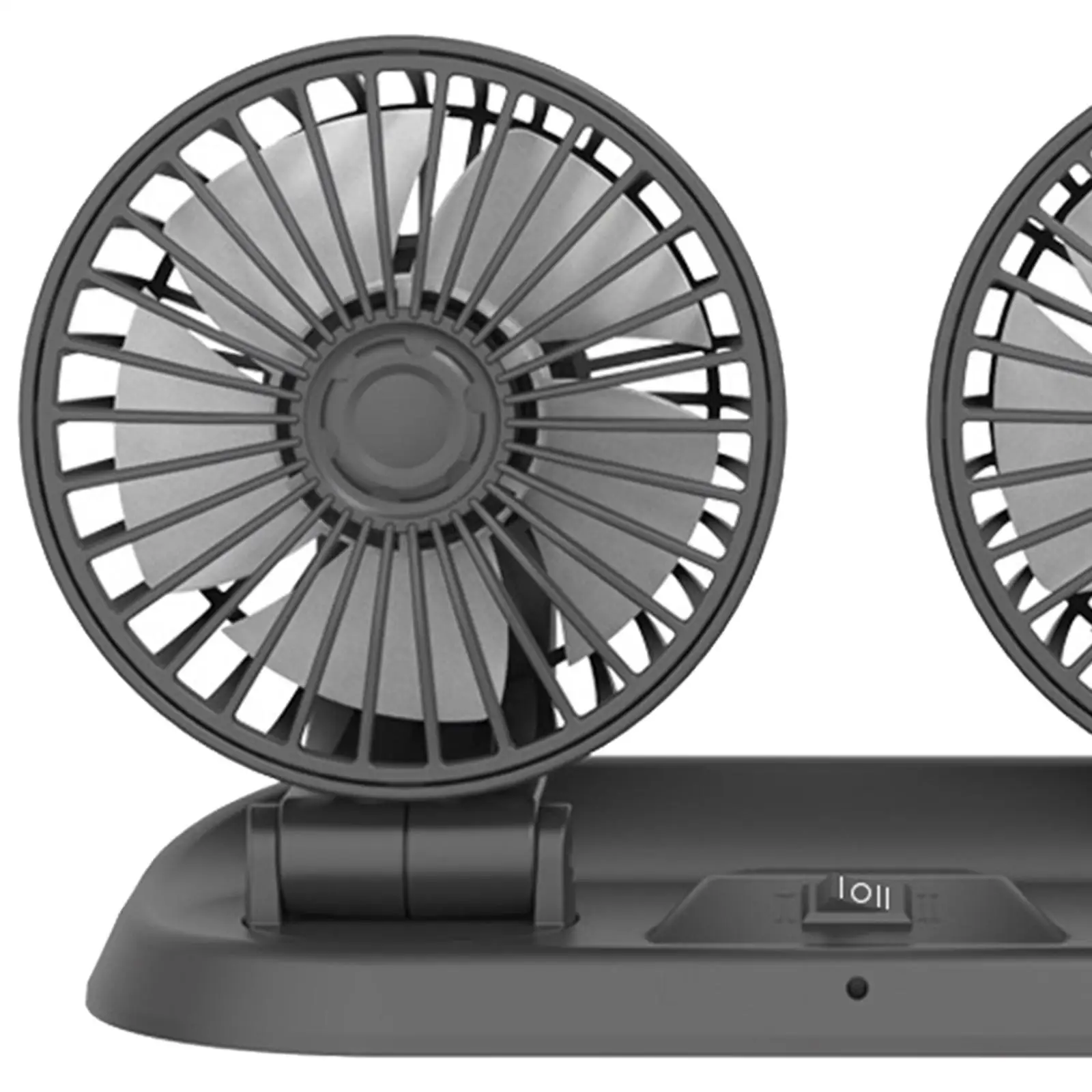 Car Cooling Fan Dual Head Rotatable Dashboard Air Circulator 2 Speed Electric for Vehicle Front Console