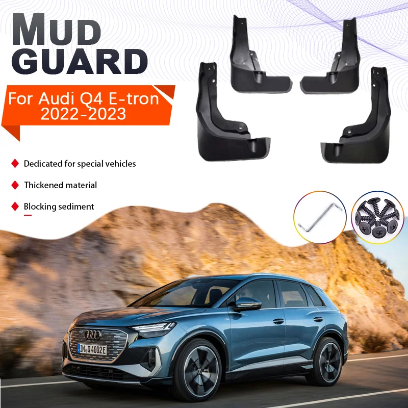 

4 Pcs MudFlaps for Audi Q4 e-tron 2021 2022 2023 Accessories 4x Mud Flaps Splash Guards Fenders Car Styling Front Rear Wheels