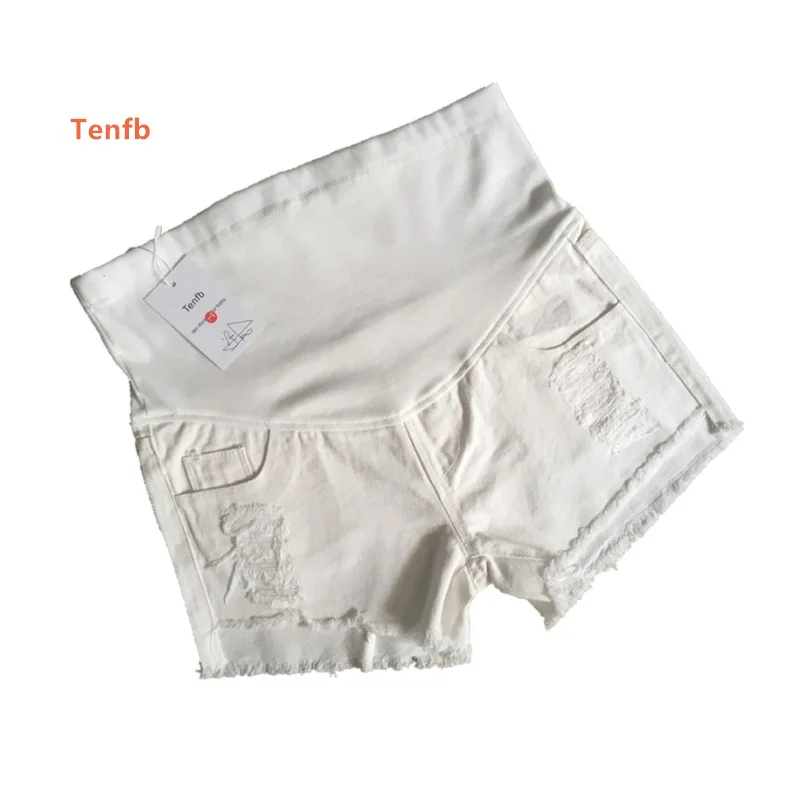 

2022 New Summer Maternity Hold Short Jeans White Denim Shorts Pregnant Women Pants Belly Shorts Clothes For Pregnancy S3