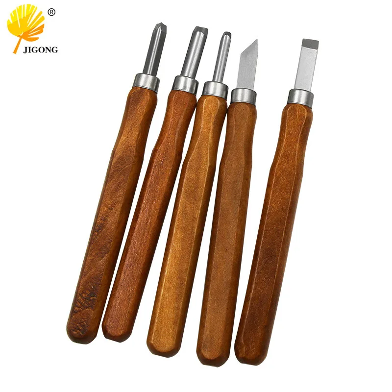 5-Pack Knife Set Wood Carving Tools Imitation Rosewood Large Half-Round Carving Knife
