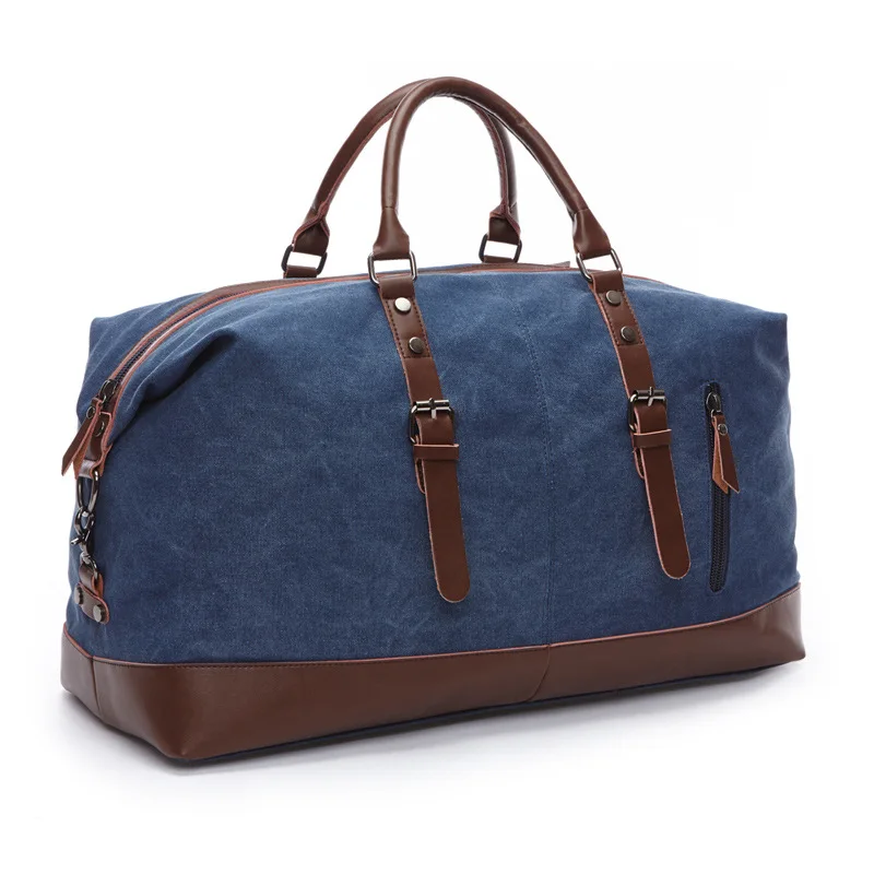 Sac de voyage rétro en toile pour homme, fourre-tout de voyage, grand sac de week-end extérieur, sac de messager initié de nuit, original