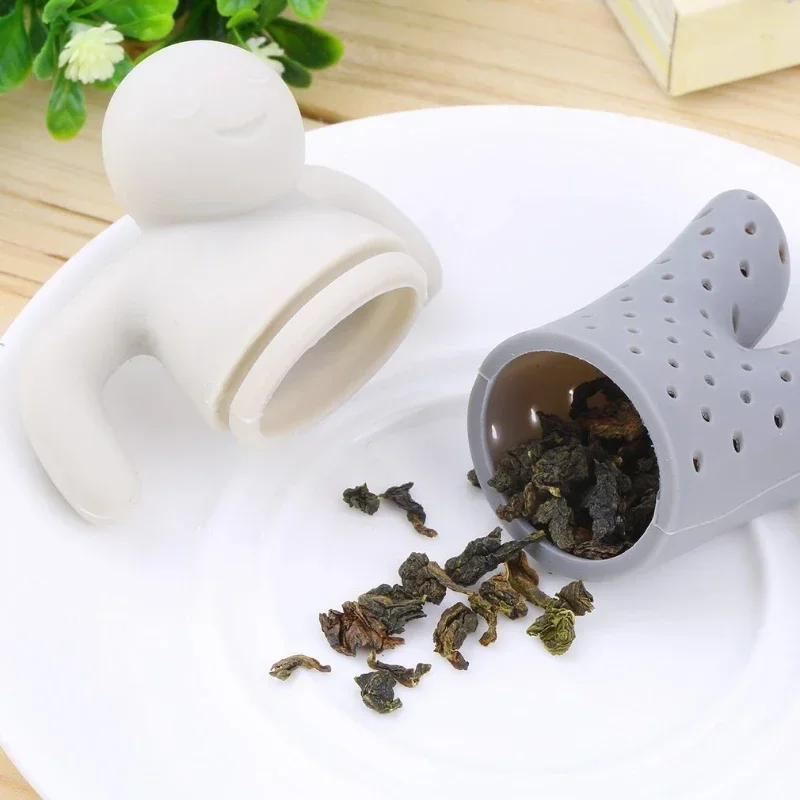 Interesting Silicone Tea Strainer Cute Cartoon Lazy Portable CreativeVillain Filter Brewing Making Teapot Kitchen Accessories