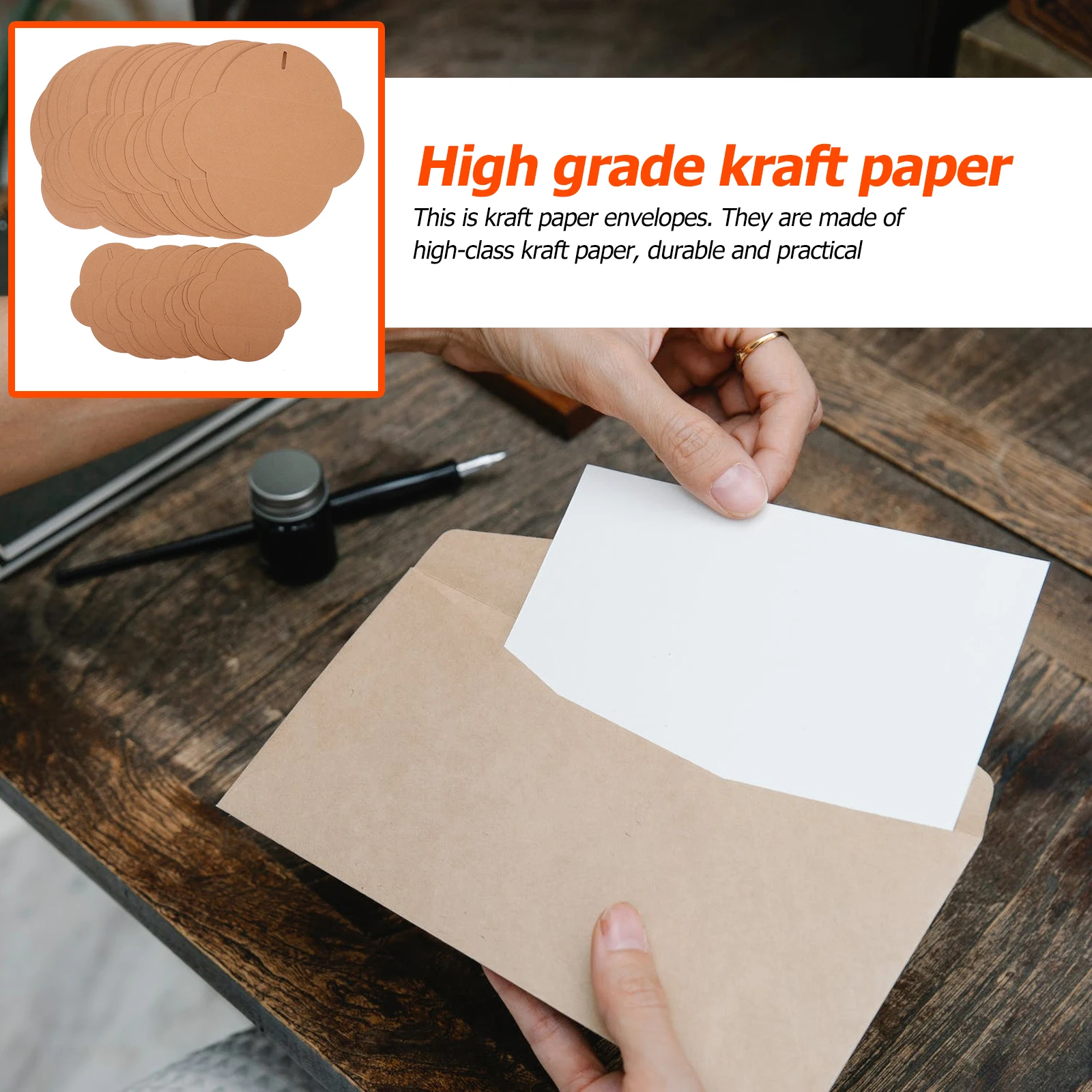

40 Pcs Love Letter Multi-function Vintage Envelopes Kraft Mini Gift Writing Accessory Supply Small Valentine