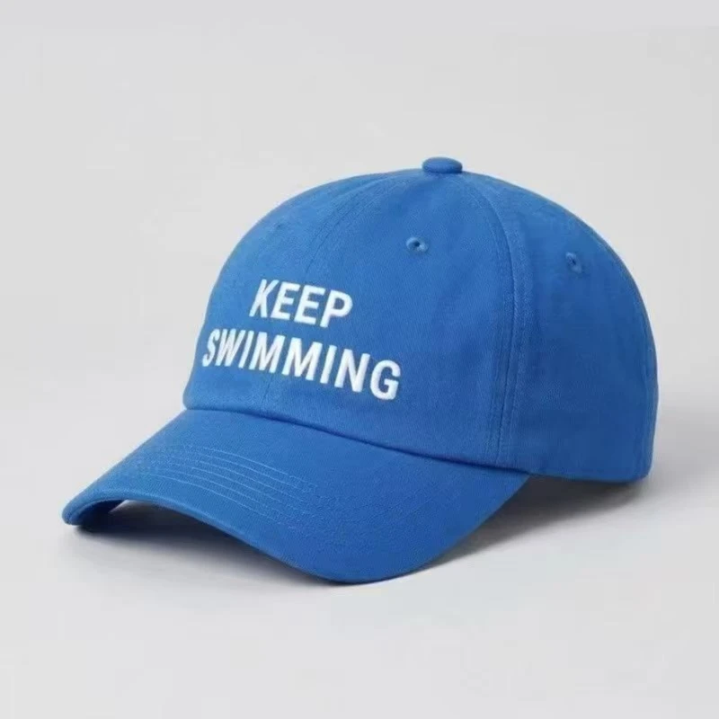 BT keep Swimming New Letter Embroidery Baseball Caps For Men And Women Fashionable Sunscreen Soft Top Hat Duckbill Cap
