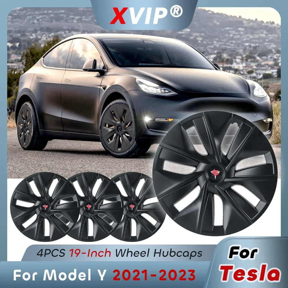 XVIP 19 pollici Gemini OEM Style HubCaps nero opaco protezione della copertura della ruota di ricambio per prestazioni originali per Tesla Model Y