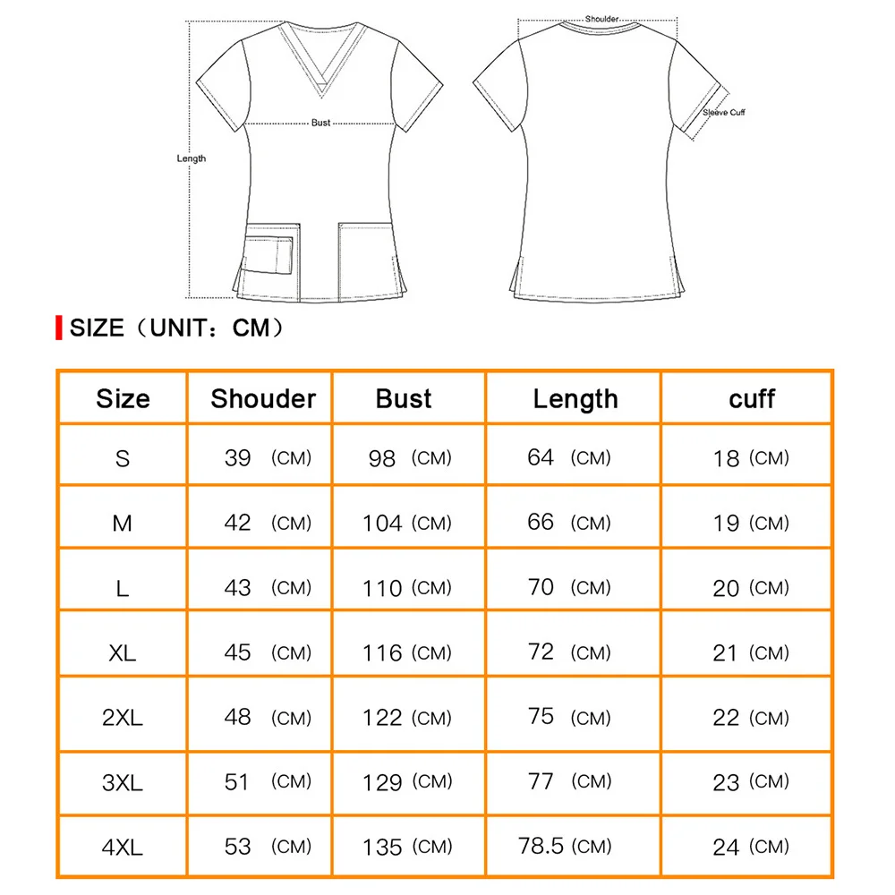 Unisex โรงพยาบาลทันตกรรมทางการแพทย์เสื้อพยาบาล Scrubs ผู้หญิง T เสื้อหมอพยาบาลเสื้อผ้าทำงานเสื้อความยืดหยุ่นพยาบาลขัด Tops