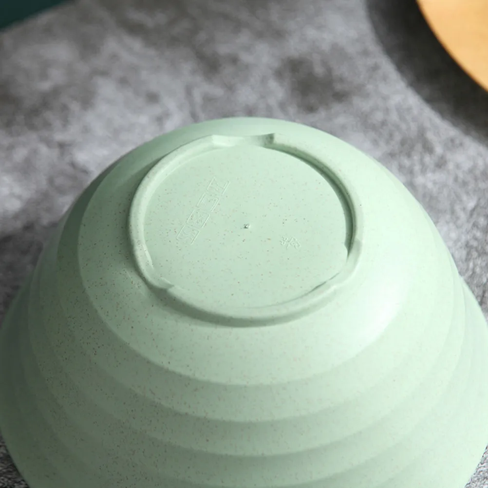 4Pcs Wheat Straw Food Bowls 7Inch Large Stackable Shatter-Resistant Rice Vegetable Seasoning Bowls for Home Restaurant