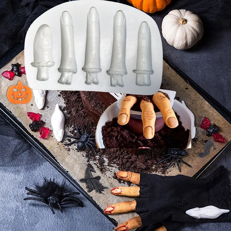 Halloween Broken Finger Fondant Silicone Mold Chocolate Cake Cookie Mold Kitchen Baking Mold for Decorating Holiday Parties
