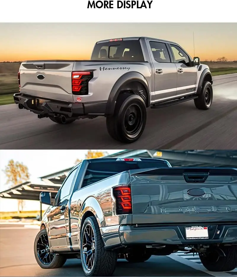 1Set LH + RH LED أضواء خلفية لفورد F-150 F150 2015-2020 متتابعة بدوره إشارة الجذع الخلفية مصابيح الفرامل الجمعية #4