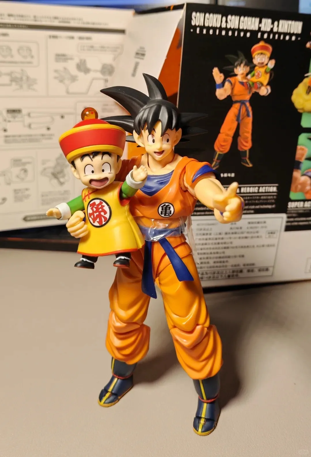 

2025 New Demoniacal Fit Dragon Ball SHF Super Saiyan Son Goku & Son Gohan Kid Kintoun Anime Action Figure Figurine Toys Gifts
