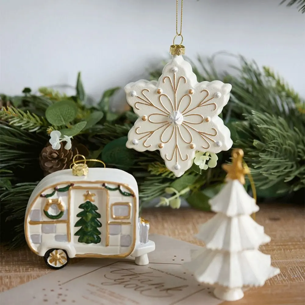 White Christmas Decoration Plastic Xmas Tree Hanging Pendants Shopwindow Soldier House Car Christmas Tree Ornament Christmas