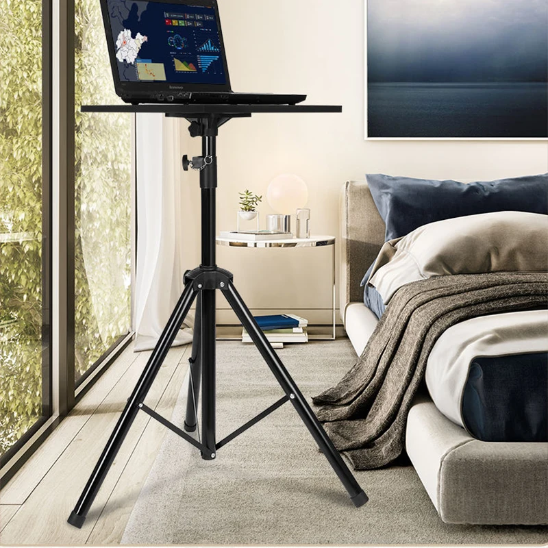 1.2M Portable Laptop Stand Table Floor Folding Computer Desk Adjustable Height Stable Tripod Household Office Outdoor Supplies