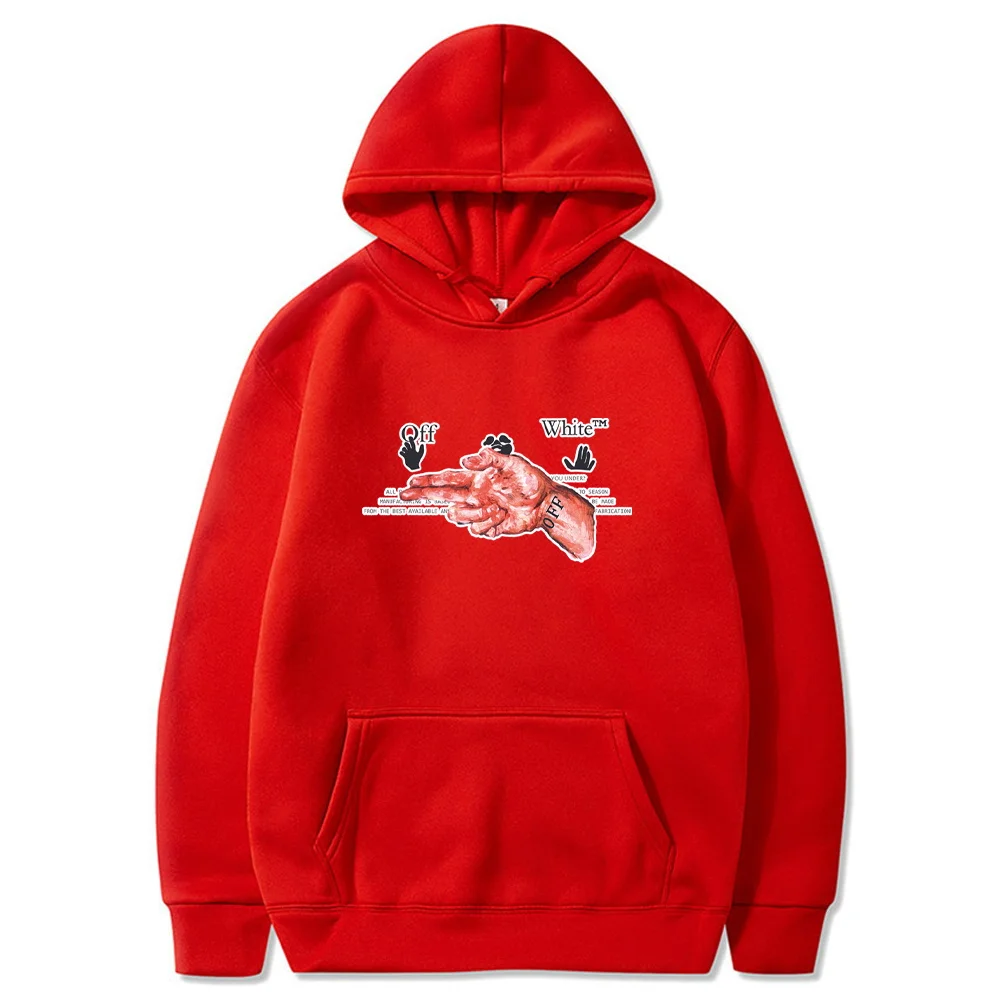 New Hand Print Hoodie Men Women 2022 Hip Hop Hooded Casual Loose Sweatshirt Long Sleeve Tops Streetwear Fashion Tops for Couple