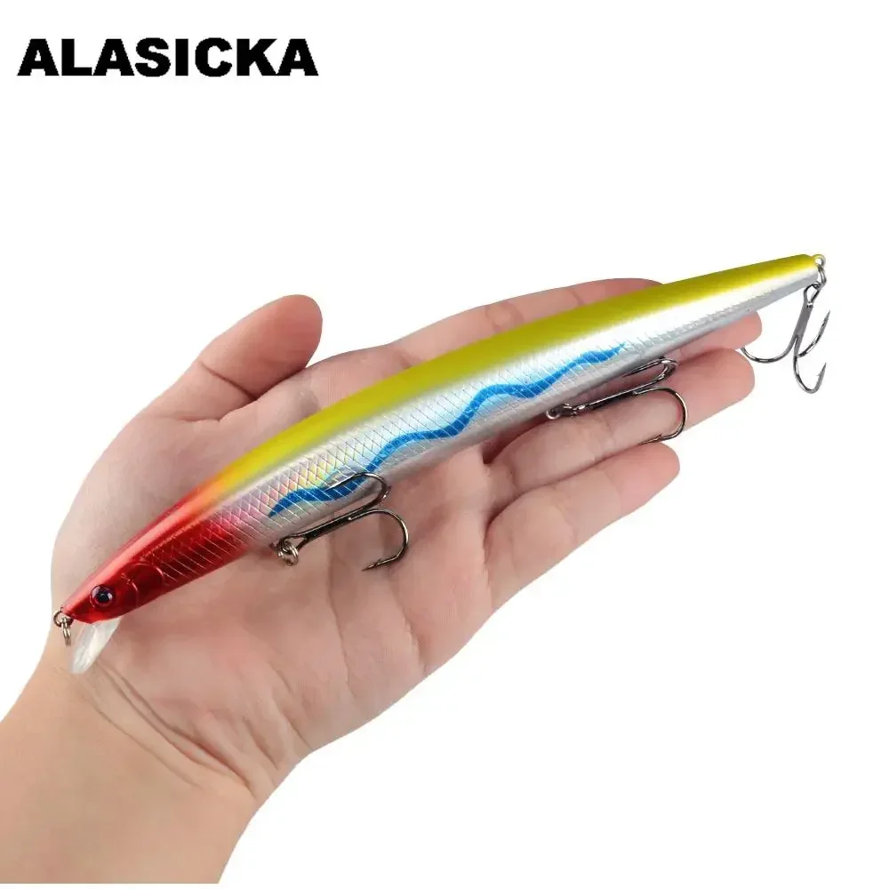 

ALASICKA 18cm 24g Minnow Sea Fishing Lures Artificial Hard Bait Big Wobbler Swimbait Floating Crankbait Bass Fishing Pesca