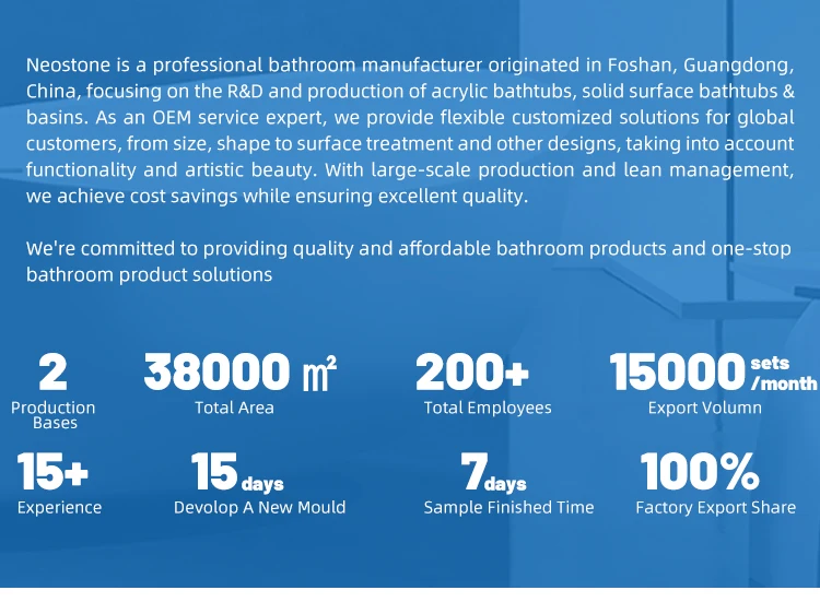 European Style Freestanding Soaking Bathtub Solid Surface Rectangle Design