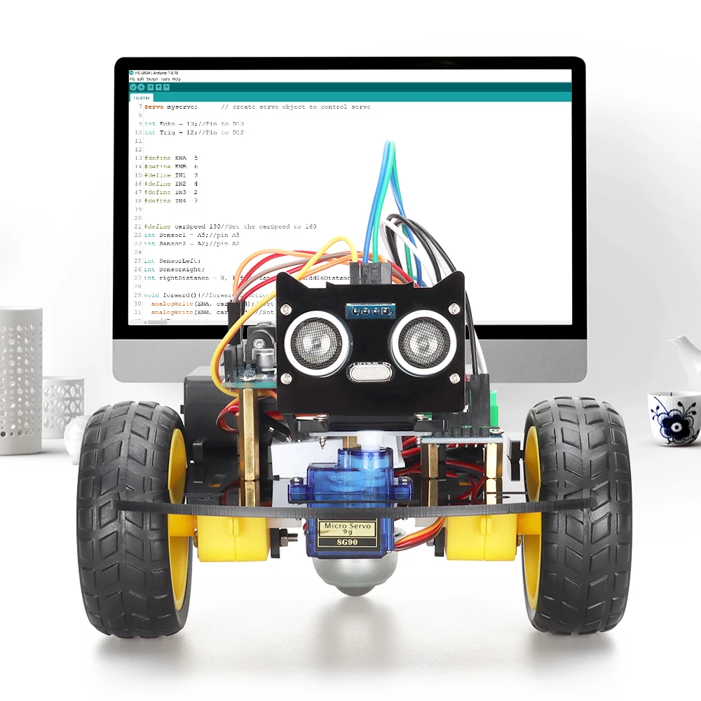 Tscinbuny 2WD Smart Robot Car Automation Kit for Arduino Robot Programming DIY Starter Kit Coding Robot for STEM Educational контроллер lilypad arduino совместимый