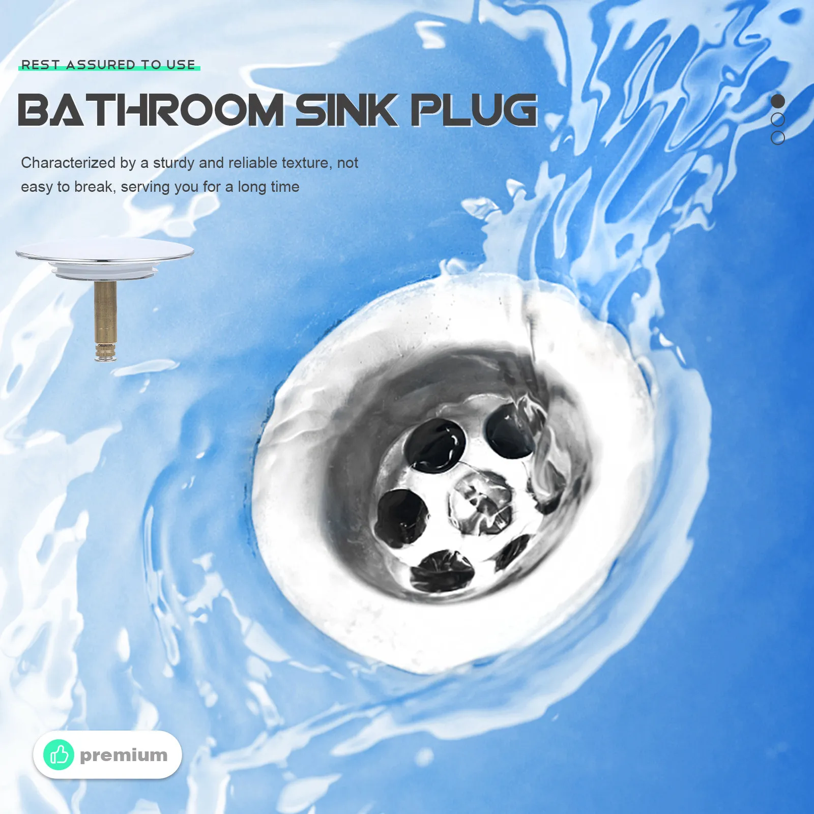 

Высококачественная медная заглушка для слива в ванной, легко устанавливаемая, с герметичным уплотнением, для плавного слива, улавливатель волос, предотвращает засоры в сливе в ванной.