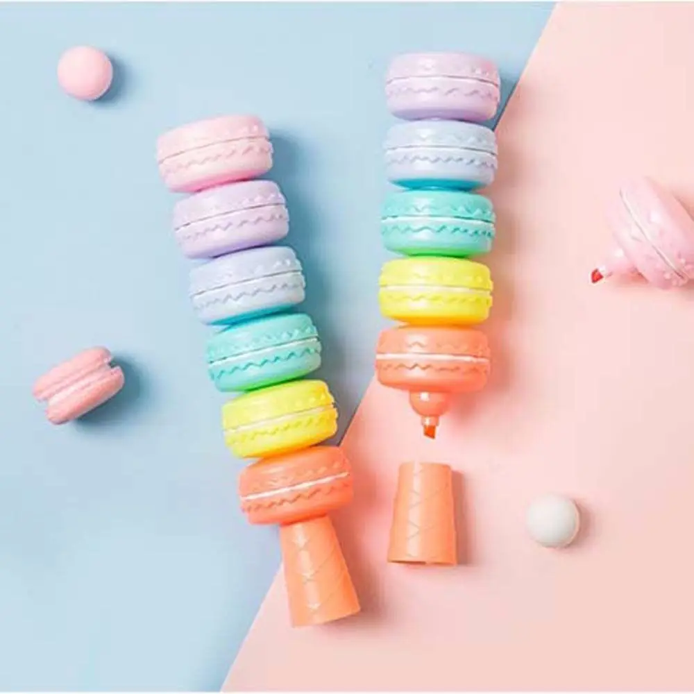 

Kawaii детские подарки Macaron ручка для рисования торта школьные канцелярские товары маркер маркер инструмент для письма флюоресцентная ручка