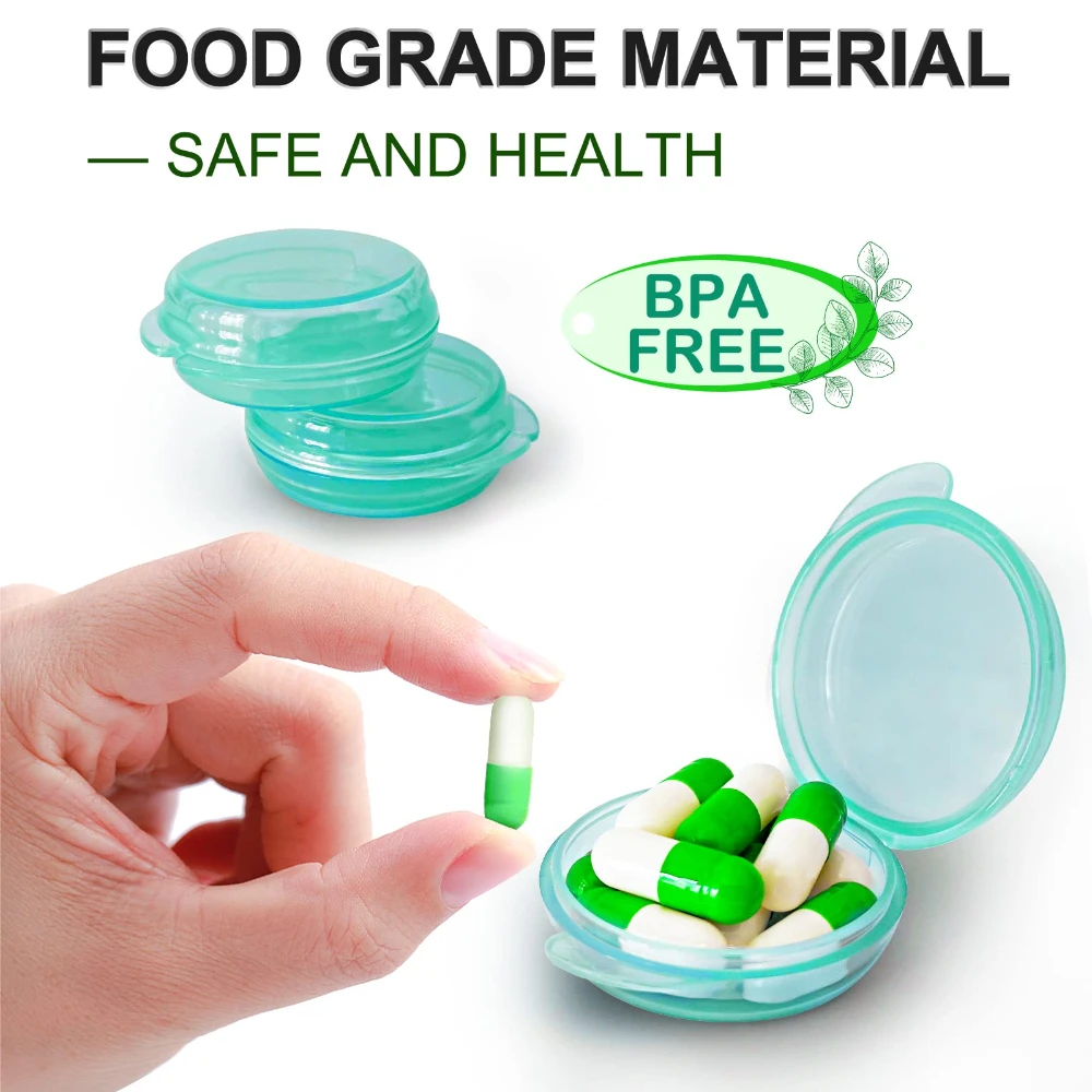 4/6/7 Pack Mini Round Plastic Small Boxes Pill Jewelry Storage Case Container Storage Small Pill Box Portable Travel Home