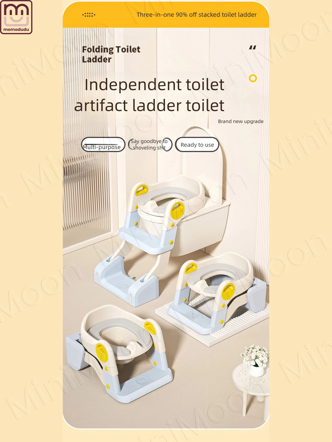 

Складной портативный детский горшок 2-в-1, сиденье для приучения к туалету со встроенной ступенькой