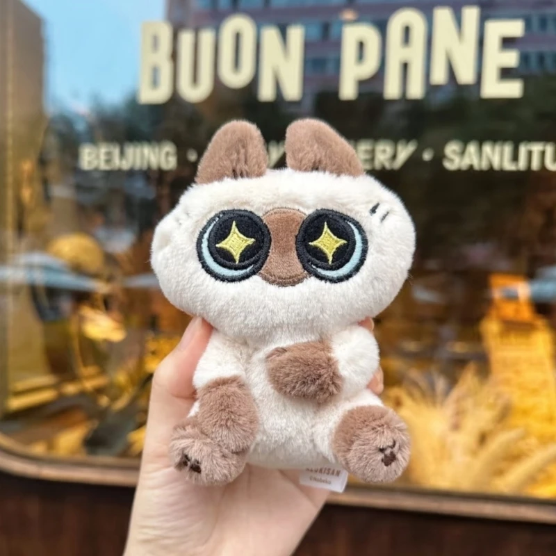 Oryginalna pluszowa lalka Azukisan, uroczy kreskówkowy model kota syjamskiego, anime, gadżet, brelok do plecaka, zawieszka, dekoracja, kawaii, prezent na Boże Narodzenie.