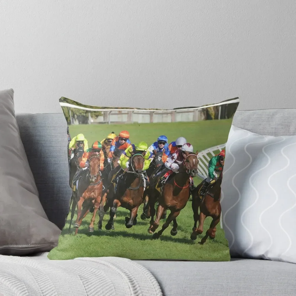 

Horse racing action Throw Pillow luxury decor Decorative Cushions For Living Room Sofas Covers pillow