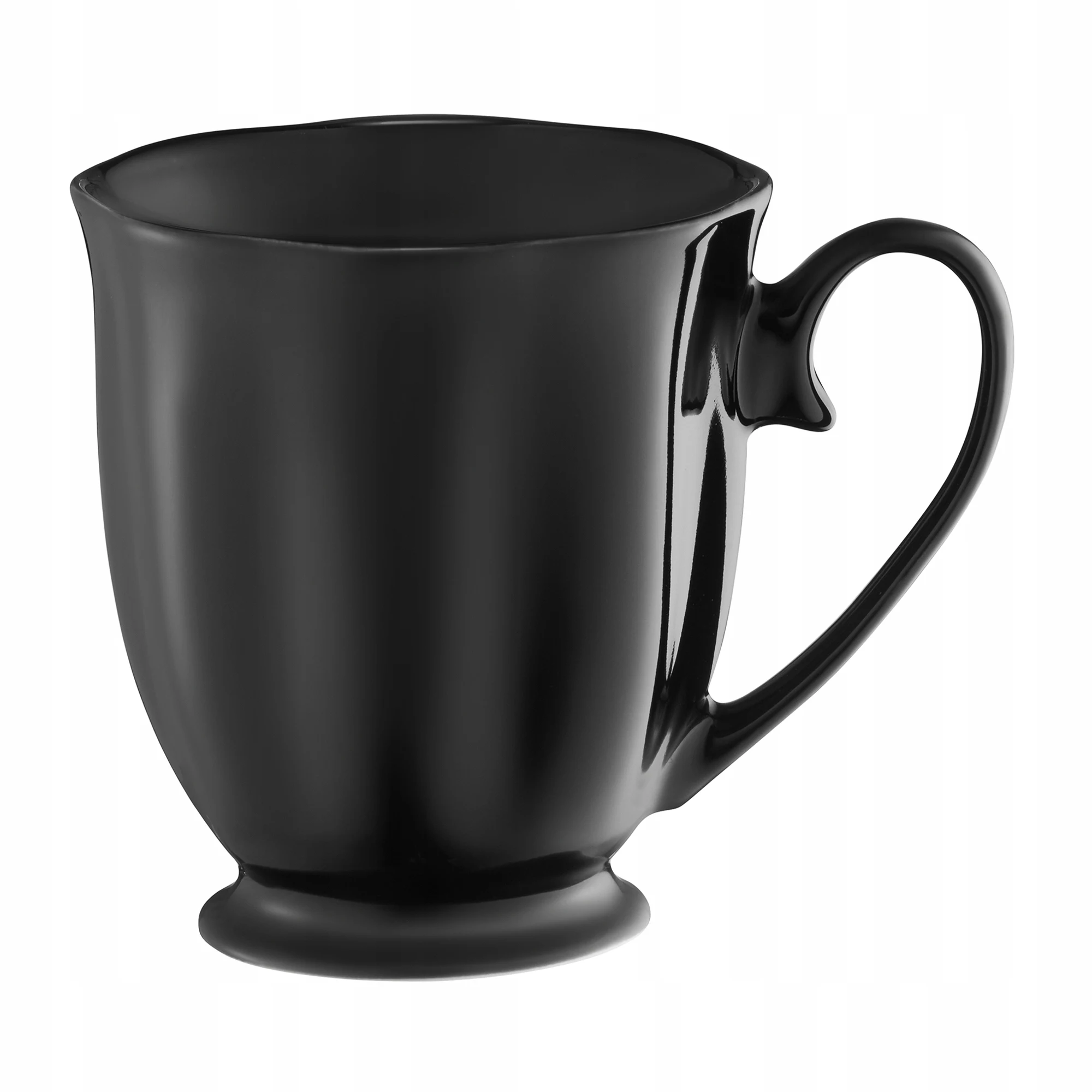300 ml zwarte matte porseleinen mok op 1 stuk gladde voet