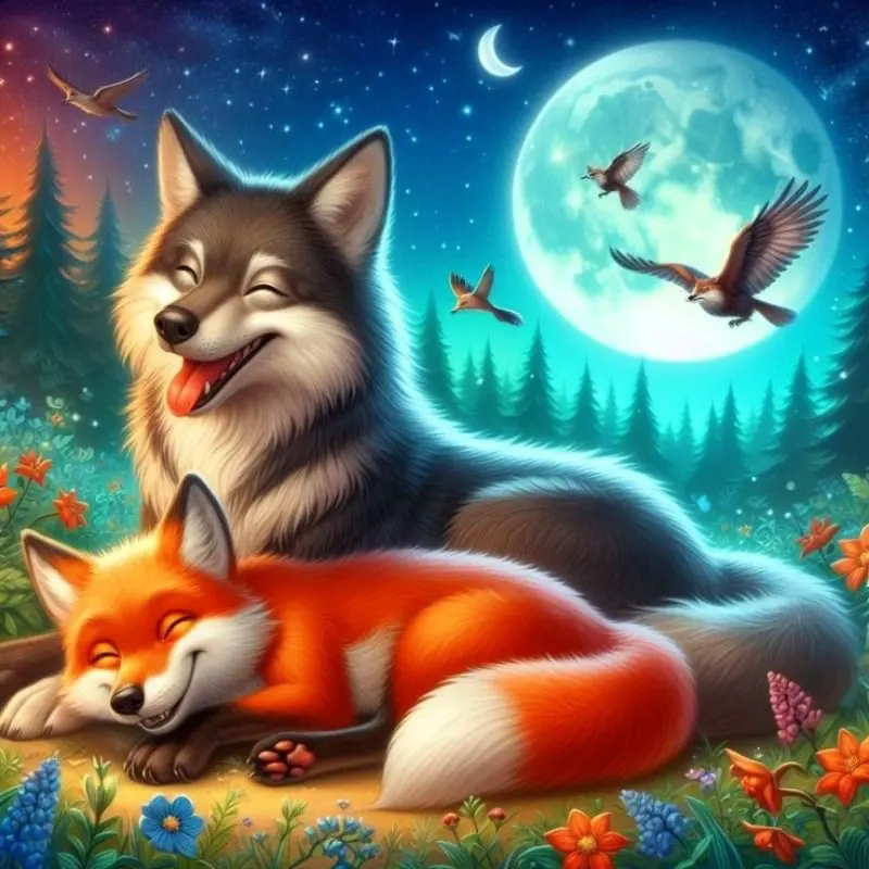 

Wolf and Fox AB Diamond Painting Cross Stitch Embroidery 5D DIY Art Full Drill Mosaic Room Decor Pixel Hobby Gift Adult Hobby