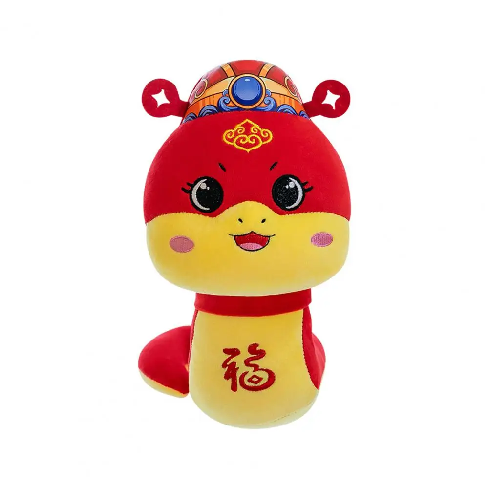 Mascot Chinese Zodiac Snake Plush Doll Ornament for Home Office Decor Wealth Luck Mascot 2025 Year of Snake Tabletop