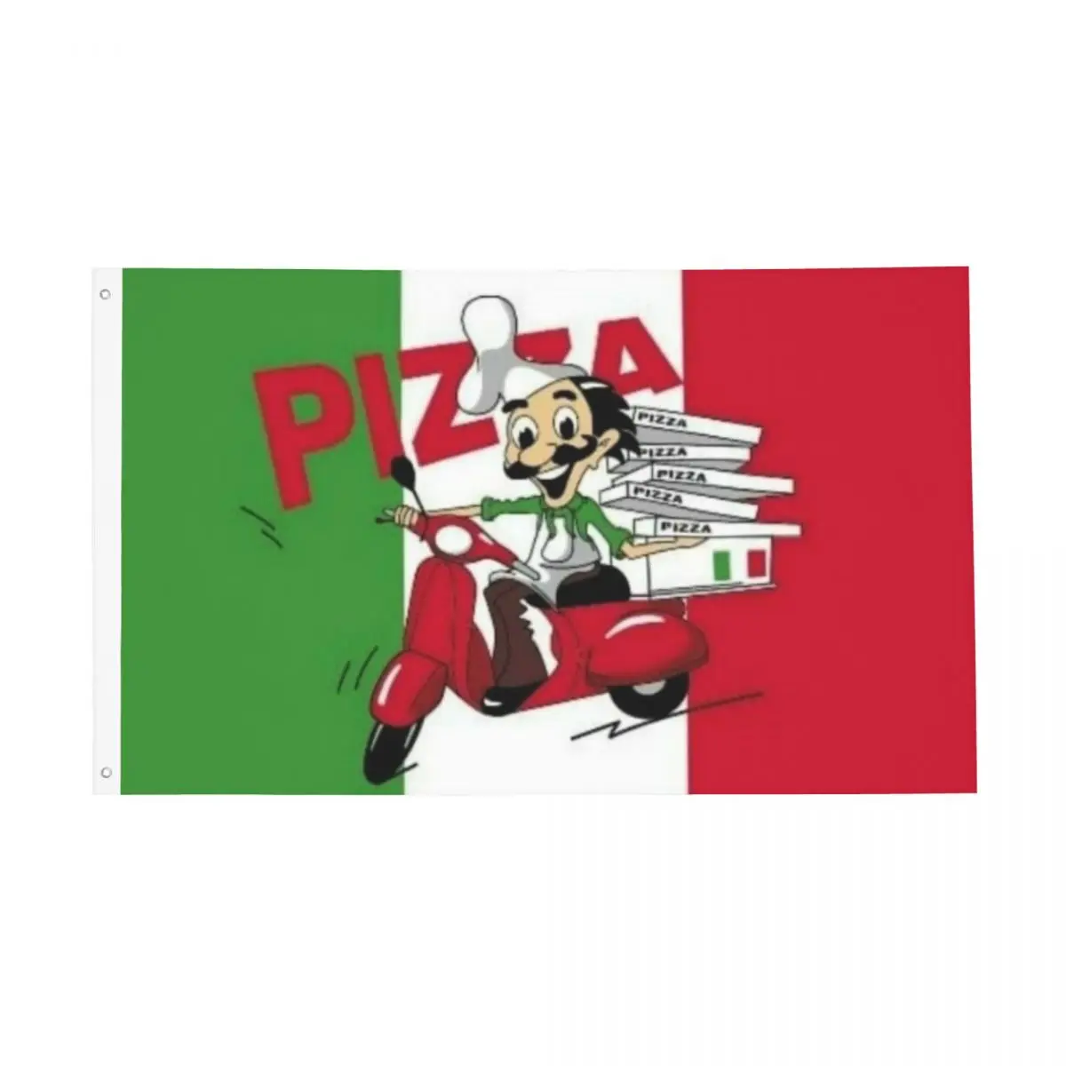 

PIZZA DELIVERY Italian Food Flag Decor 3x5FT Polyester Material Decorative Fade Resistant Lightweight