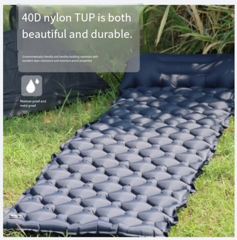 190*58*6cm Lightweight Inflatable Mattress, Single Moisture-proof Bed for Camping Car & Nap