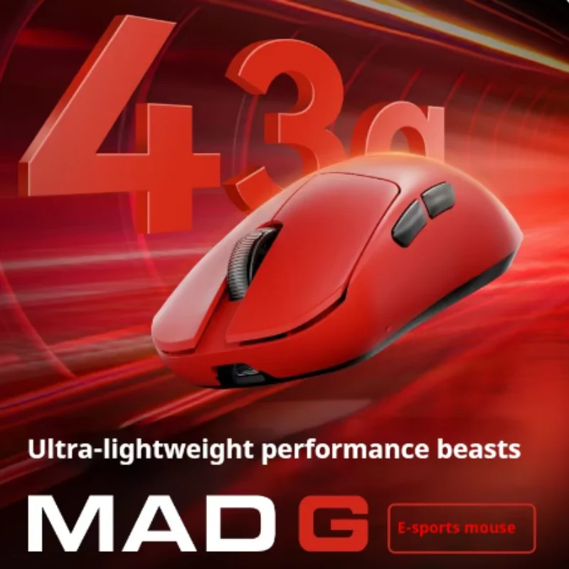 Madlions Mad G MAX Wireless Mouse Lightweight No Holes Nordic52840 Paw3395 Customized Esports Gaming Office Custom Mouse Gift