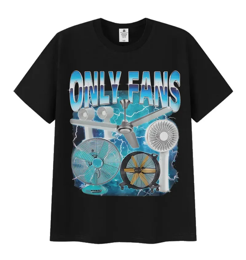 تي شيرت مطبوع عليه Funny Only Fans Meme للرجال والنساء صيفي مريح من القطن بأكمام قصيرة عالي الجودة