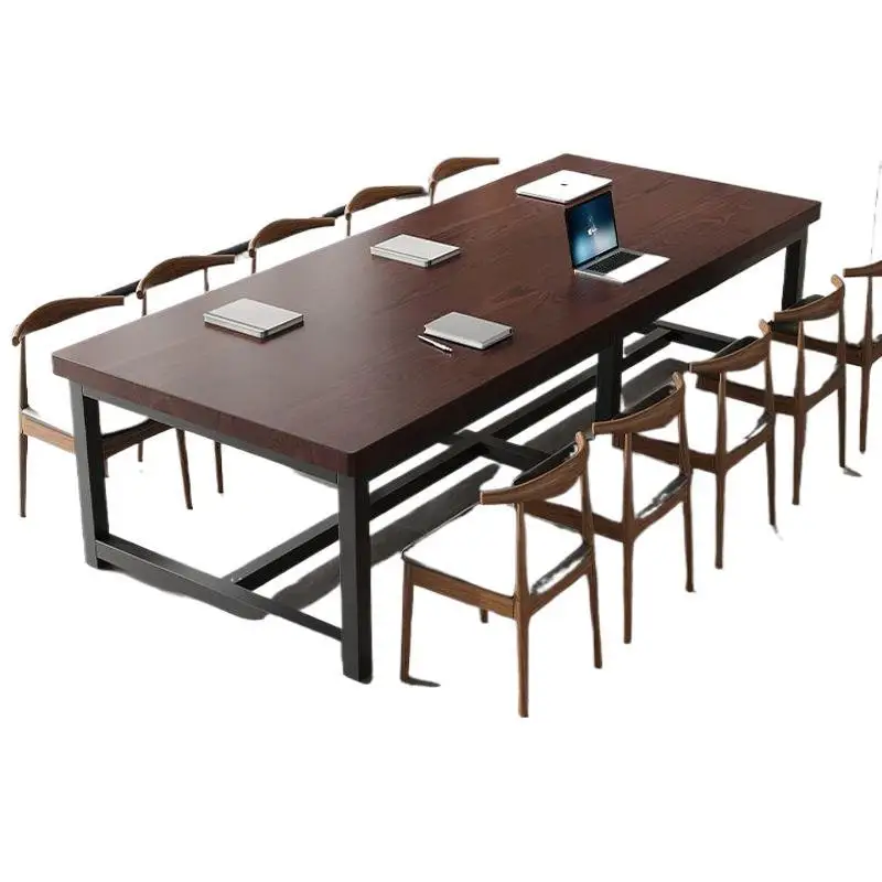 

Conference table, office, multi-person solid wood table, strip, simple strip
