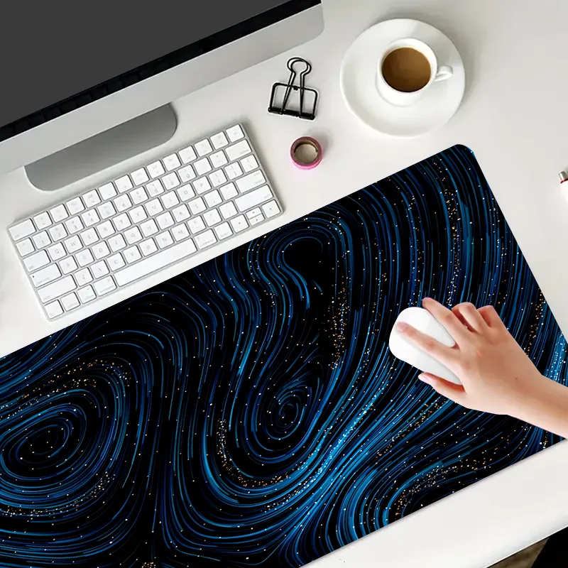 Large Starry Night Fantasy Gaming Mouse Pad with Anti-Slip Rubber Base and Stitched Edges 2024 new product promotion