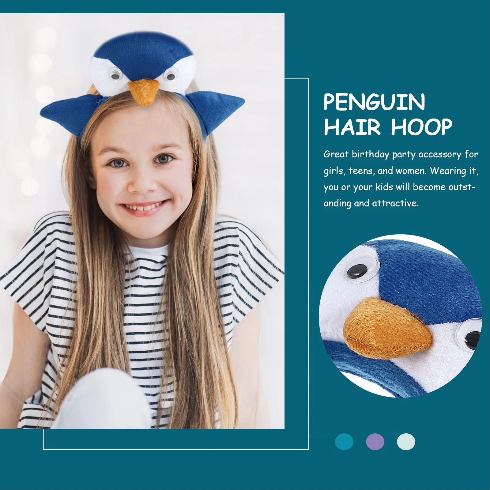 

Penguin Headband Hair Hoop Accessories for Women Girls Child Holiday Halloween Party Masquerade Cosplay Birthday Gift