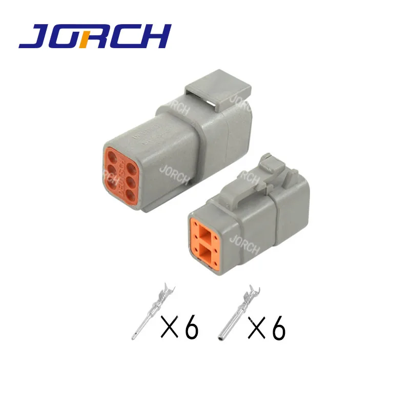 5 Sets Deutsch DTM 6Pin Auto Waterproof Electrical Connector Plug Sealed Shrink Boot Adapter DTM06-6S/ATM06-6S DTM04-6P/ATM04-6P