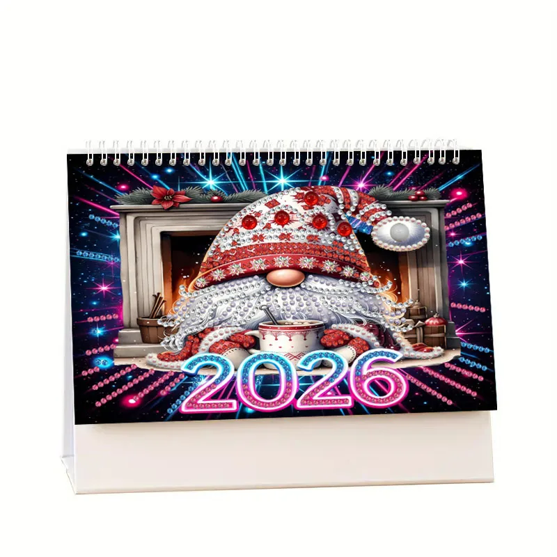 

12 Piece/Set DIY Happy New Year Diamond Art Calendar with Santa Claus/Old Lady Cartoon Portrait Diamond Painting Calendar
