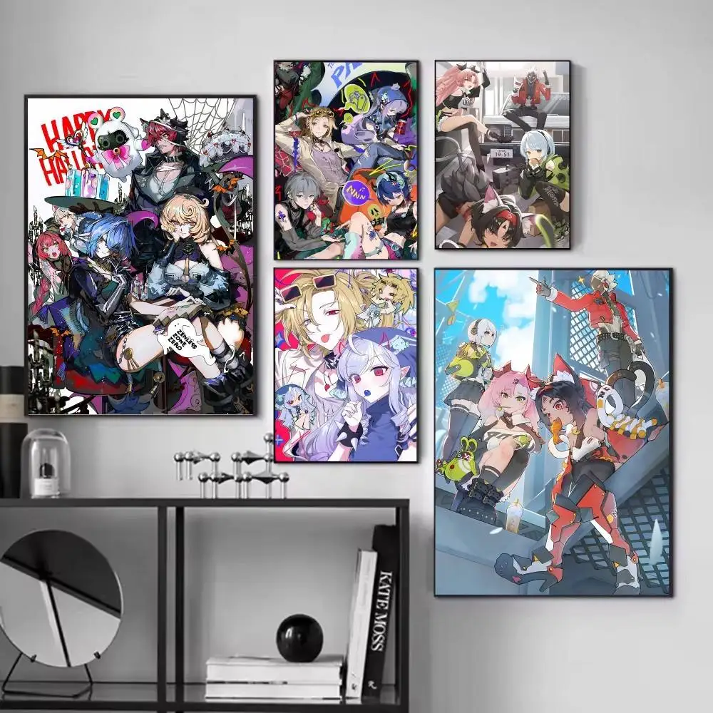 Game Zenless Zone Zero Posters Fancy Wall Sticker for Living Room Bar Decoration Wall Decor