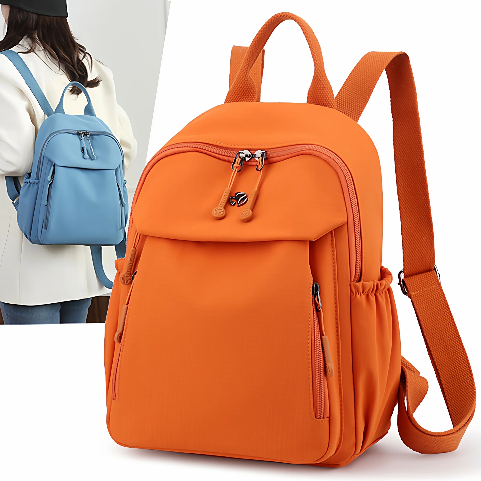 New Fashionable Oxford Cloth Nylon Backpack Large Capacity Lightweight Waterproof Travel Bag Mom Bag Casual Simple Style Soft...