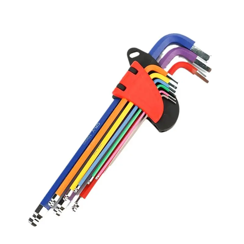 

Набор шестигранных ключей (9 шт.), длинные шестигранные ключи от 1,5 мм до 10 мм, ручные инструменты для ремонта велосипедов