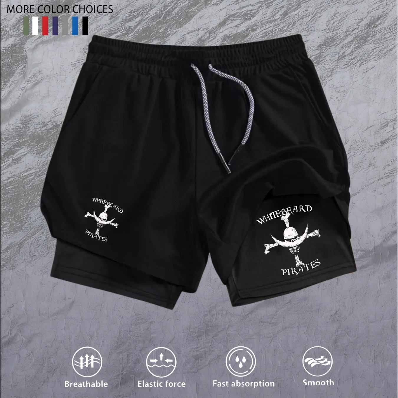 

Print 2 in 1 Running Workout Shorts for Men Gym Performance Compression Shorts with Phone Pocket Towel Loop Athletic Activewear