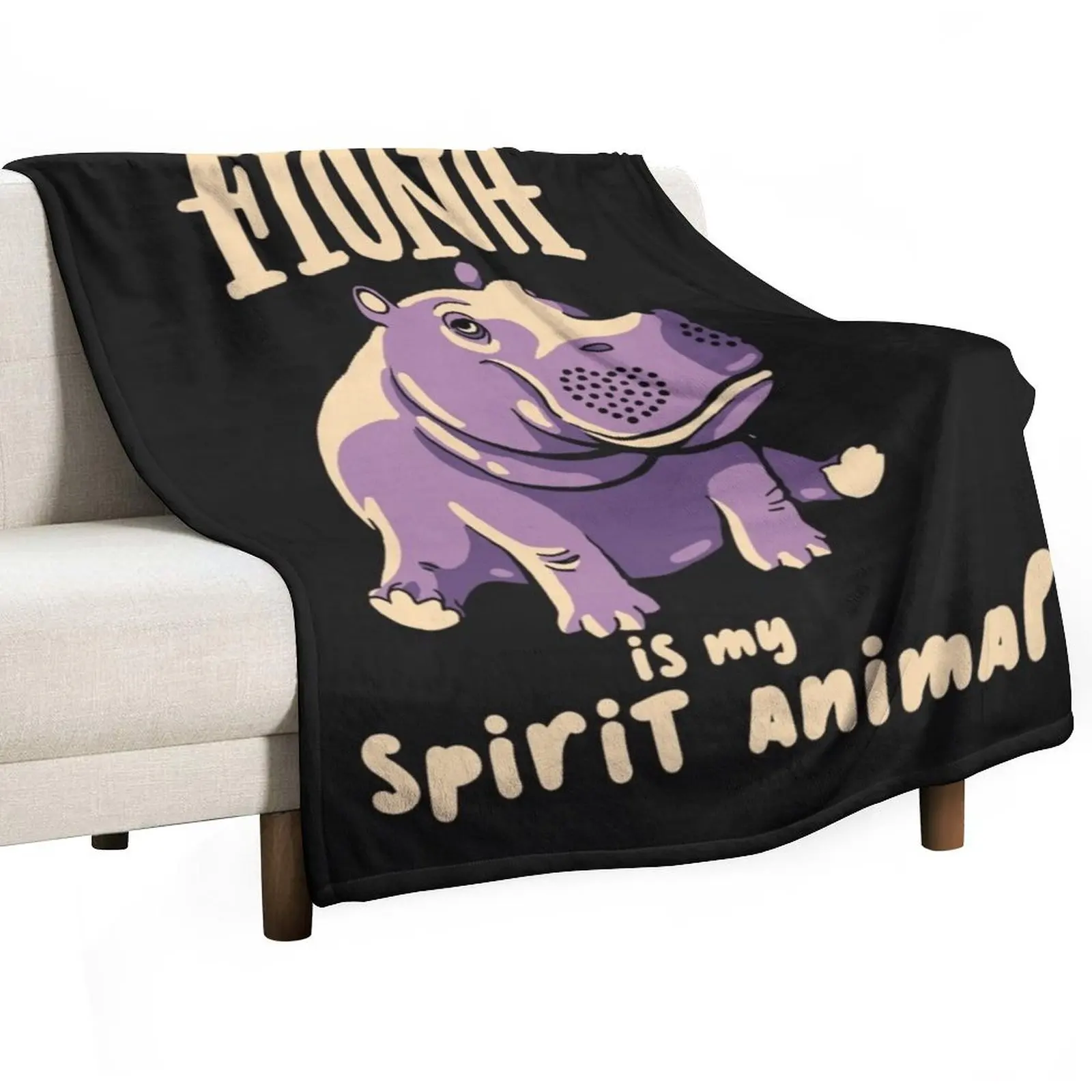 Fiona The Hippo Spirit Animal Team Fiona Baby Hippo Throw Blanket Soft Plush Plaid For Sofa Thin Luxury Comforter Blankets