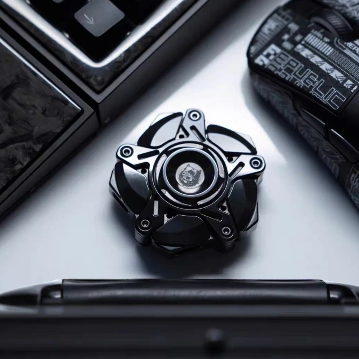 KTS Metal Open Armor Fidget Spinner EDC Toys Zirconium Alloy Anti Stress Sensory ADHD Fidgeting Toys Pocket Size