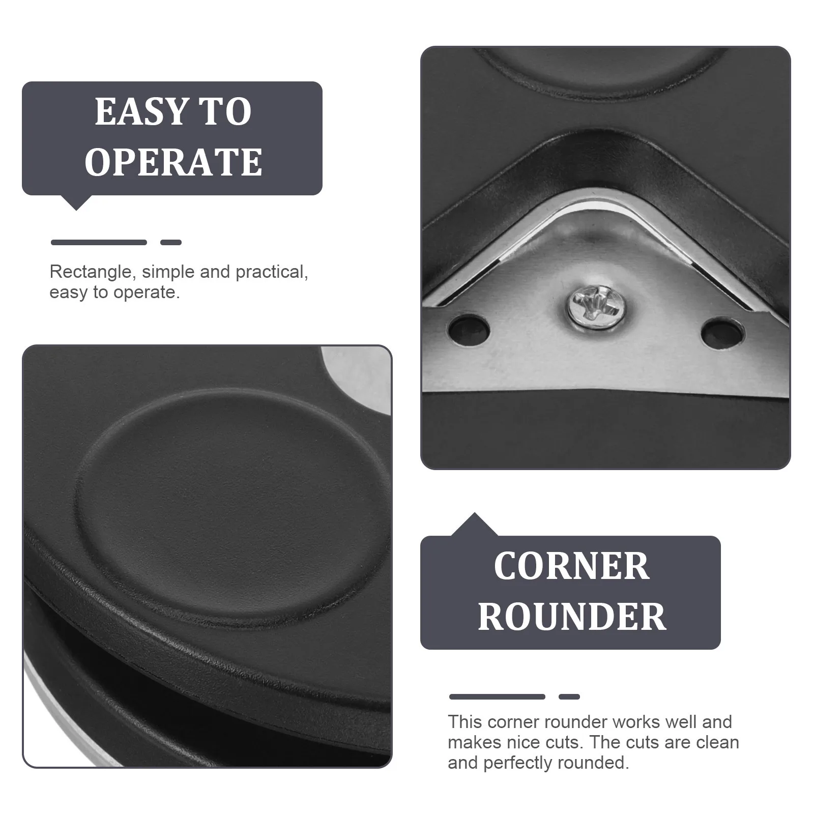 Punzone per angoli arrotondati in acciaio inossidabile da 2 pezzi, raggio R4 per carte di carta, taglierina per foto, strumento artigianale portatile a taglio liscio