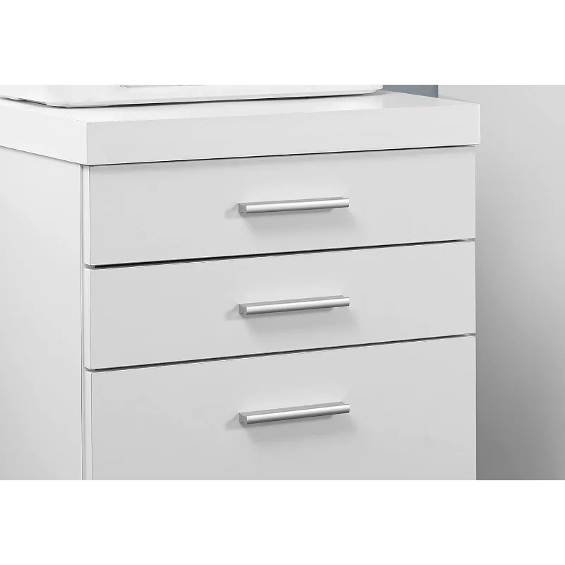 S White Hollow-Core 3 laci File kabinet pada Castor
